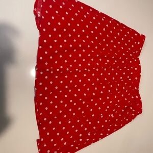 French Grey Red Polka Dot Circle Skirt